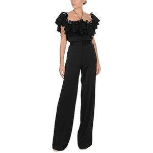 Emilio Pucci Embellished Ruffled Satin Jumpsuit